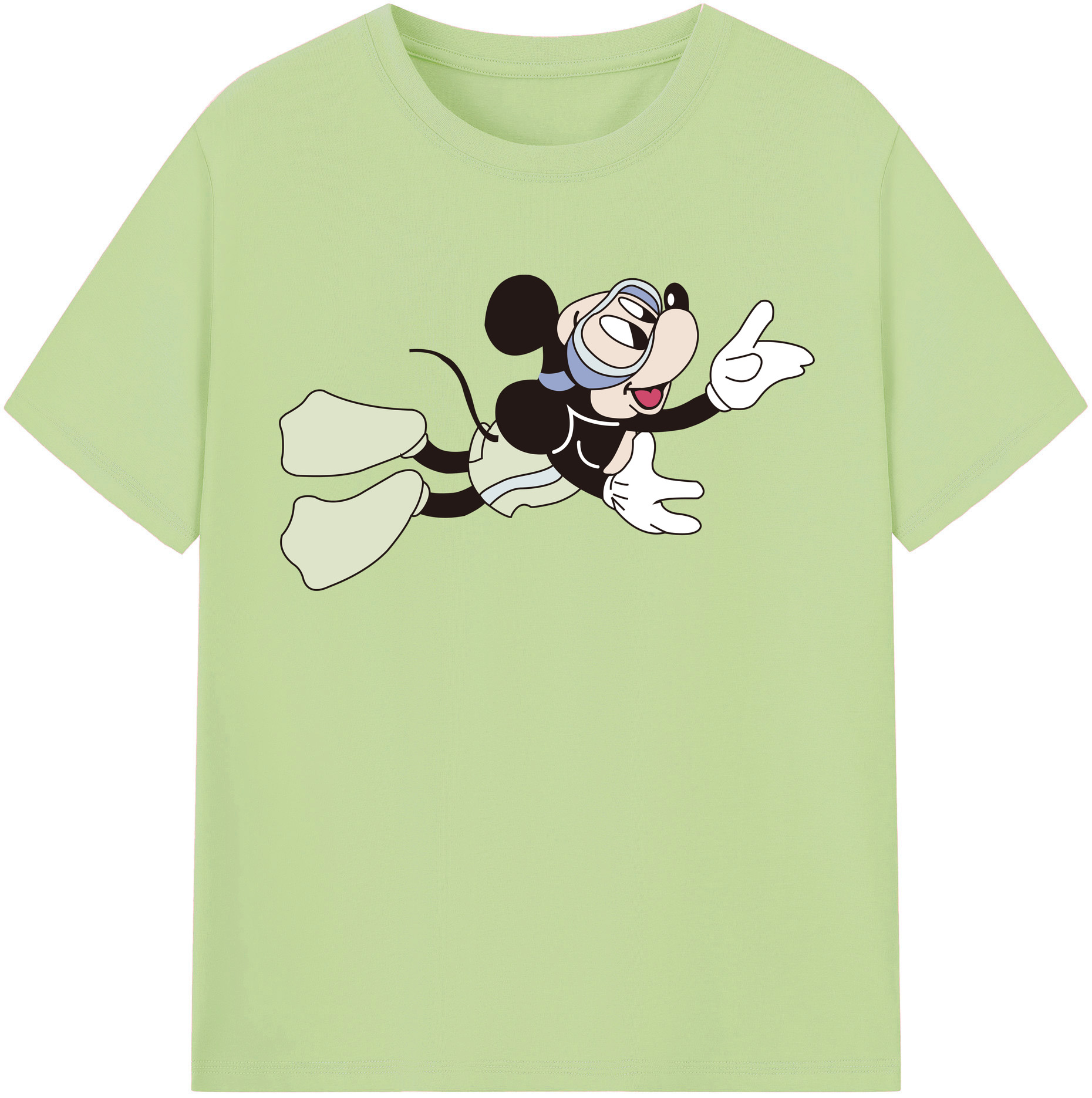 （画像用） ミッキーマウス Mickey Mouse 綿100％半袖Tシャツ（フロントプリント）
